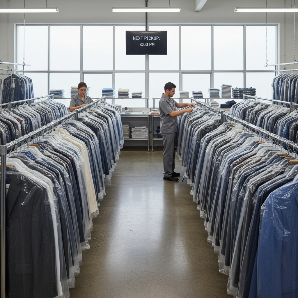 Dry cleaning garments on hangers