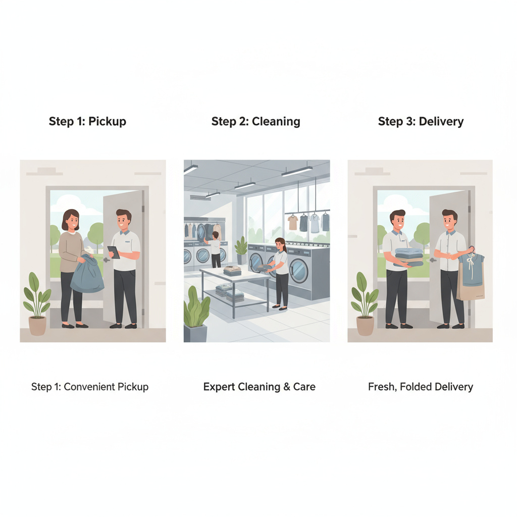 Three-step pickup to delivery process